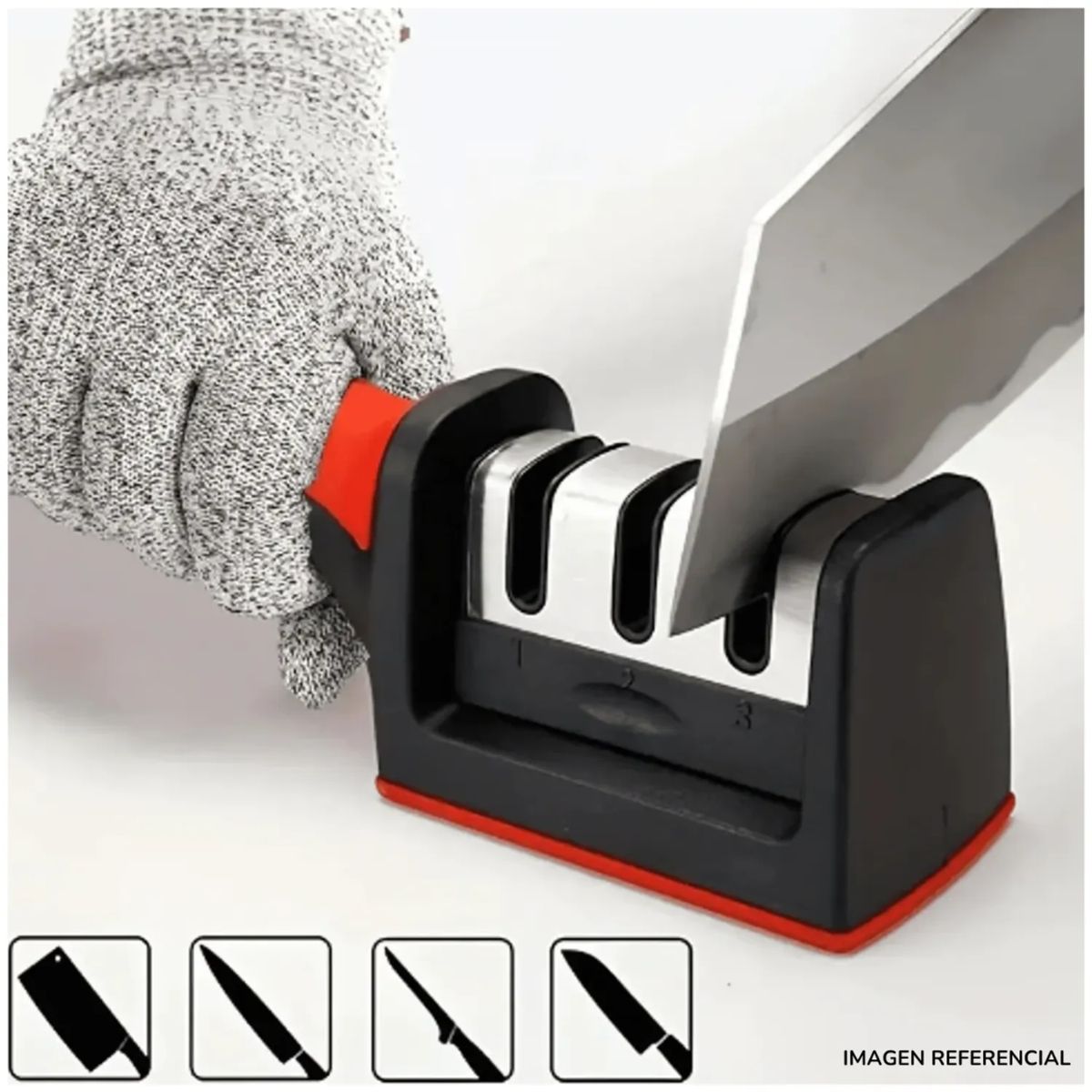 GENERICO - Afilador de Cuchillos para Cocina Tres Niveles