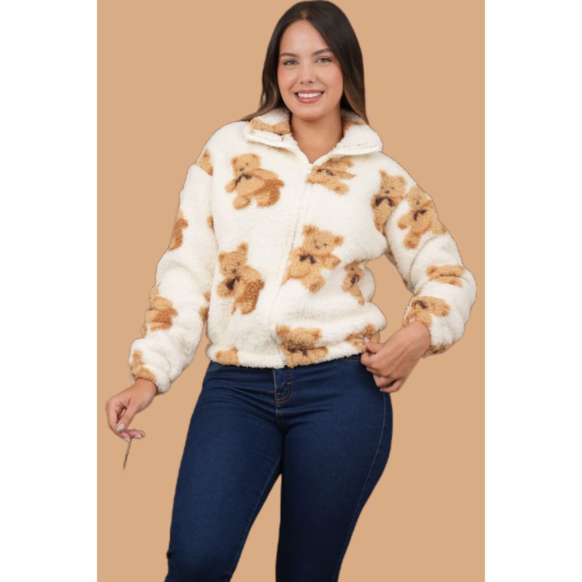 GENERICO - CASACA PELUCHE TEDDY PARA MUJER