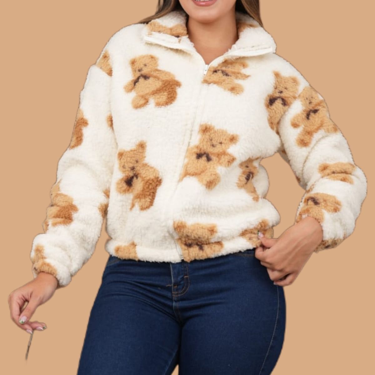 GENERICO - CASACA PELUCHE TEDDY PARA MUJER