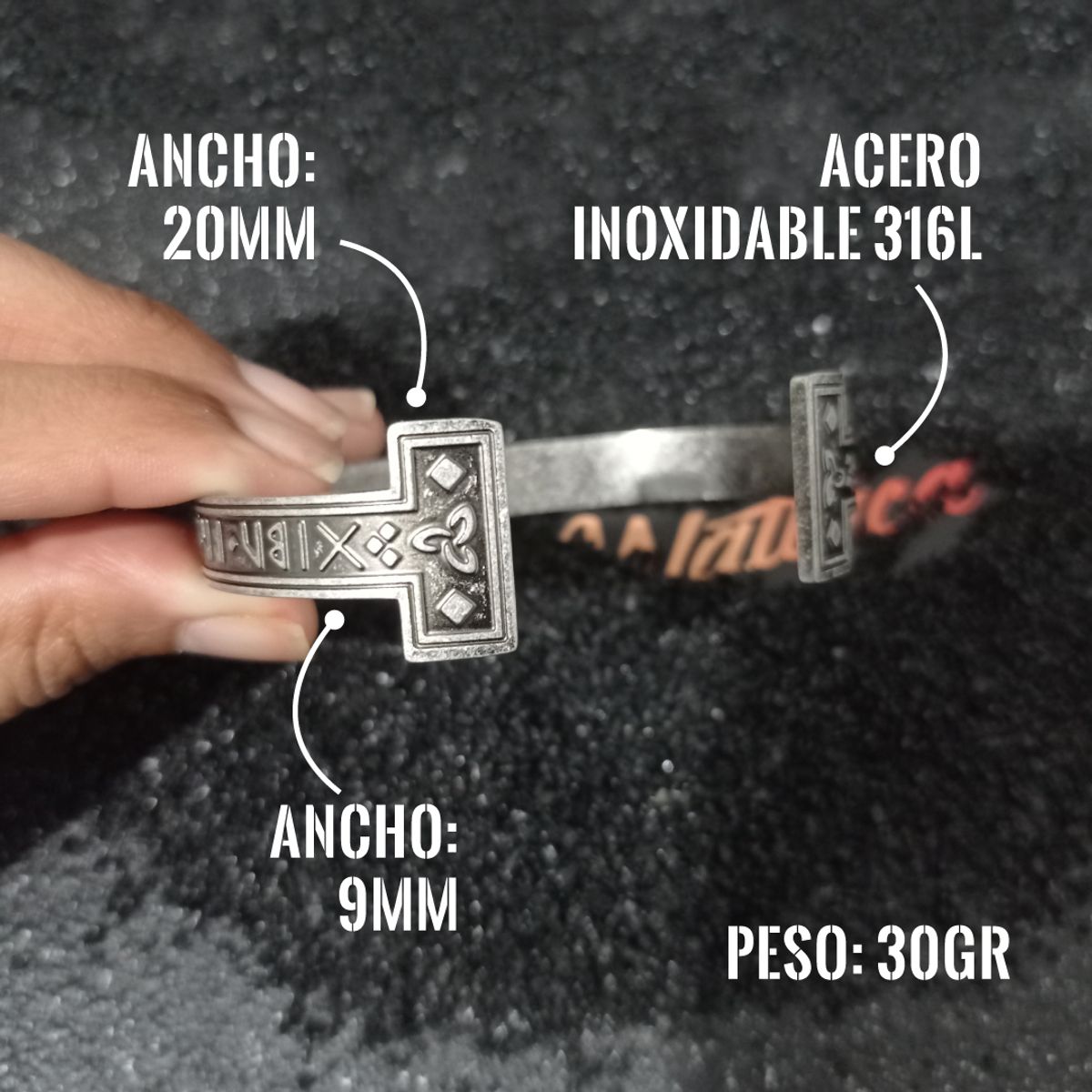 WATTACA - Pulsera Runas Vikingas Acero inoxidable 316L - Joyas Wattaca