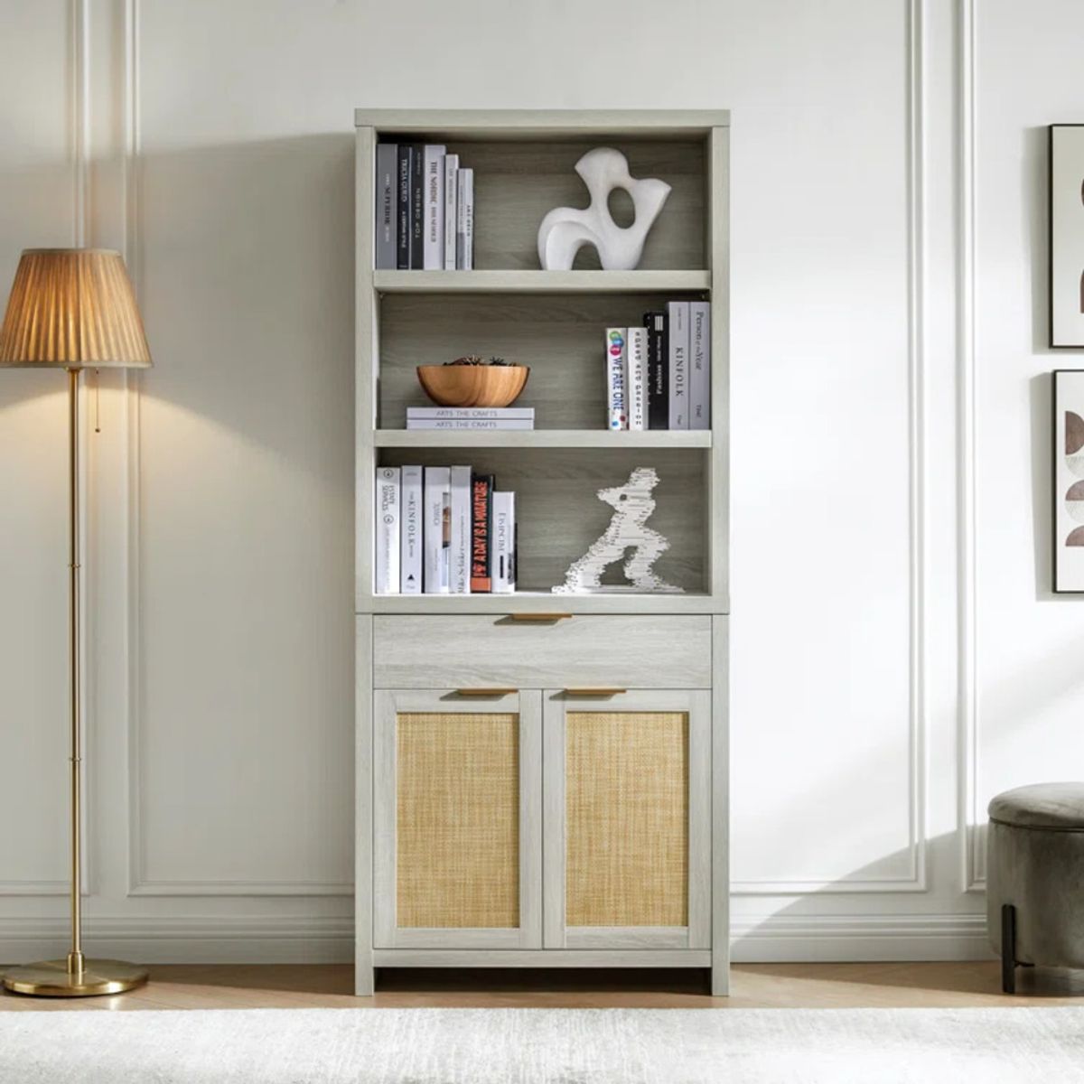 R&R MUEBLES - Estante Vintage Silk  Niebla R&R MUEBLES