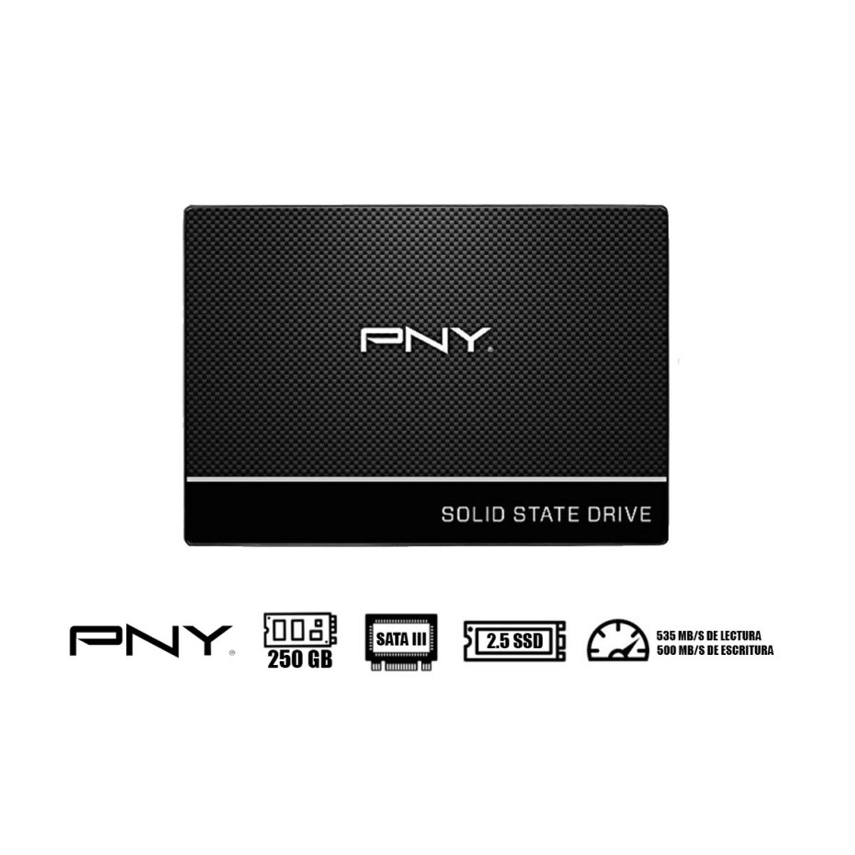 PNY - SSD PNY CS900 - 250GB - SATA 6GB/S, 2.5", 7MM, 535 MB/S