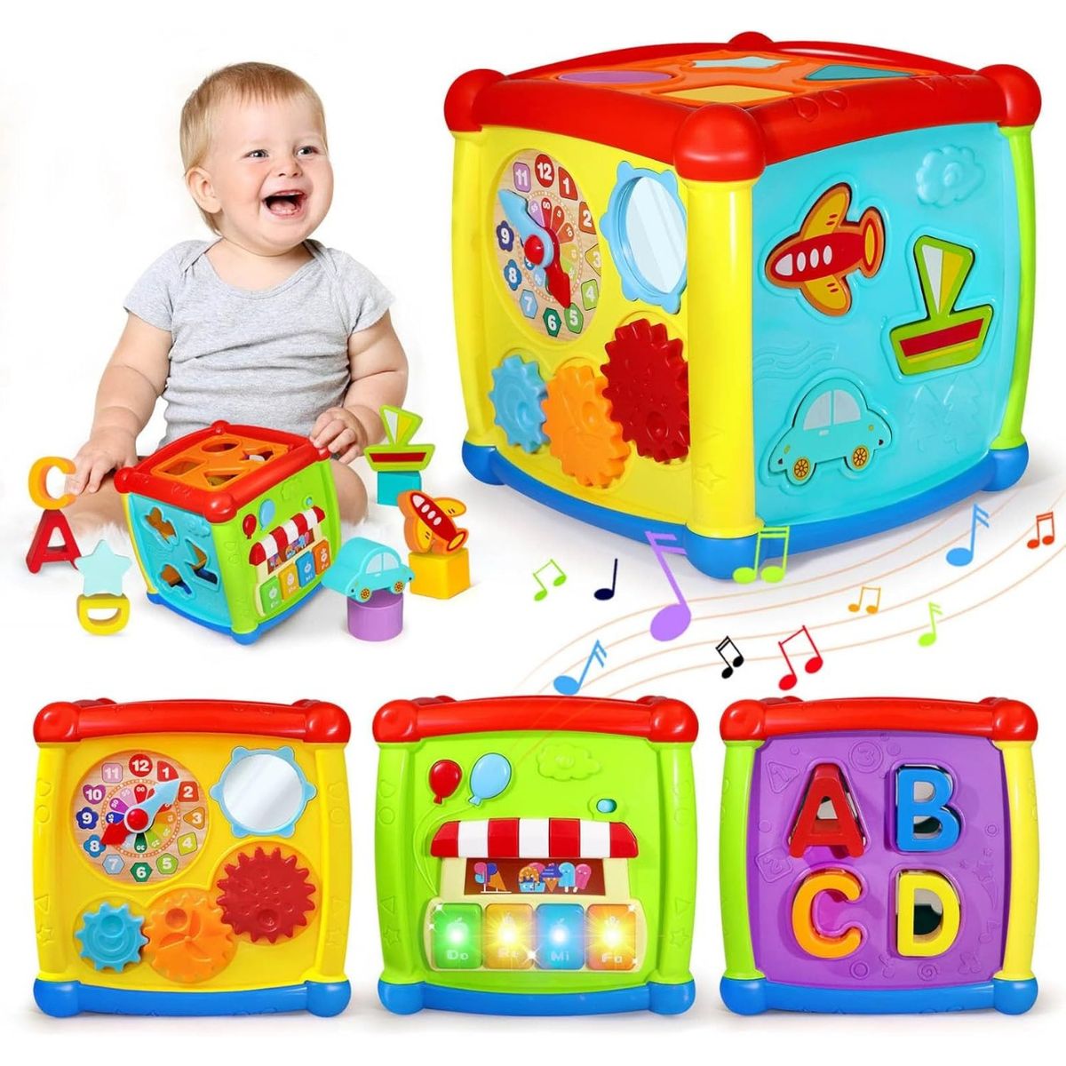 HUANGER - CUBO DIDACTICO MUSICAL 6 EN 1