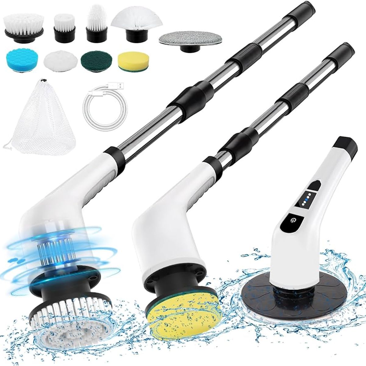 GENERICO - CEPILLO LIMPIADOR ELECTRICO DE LIMPIEZA GIRATORIO 9EN1 PRIME