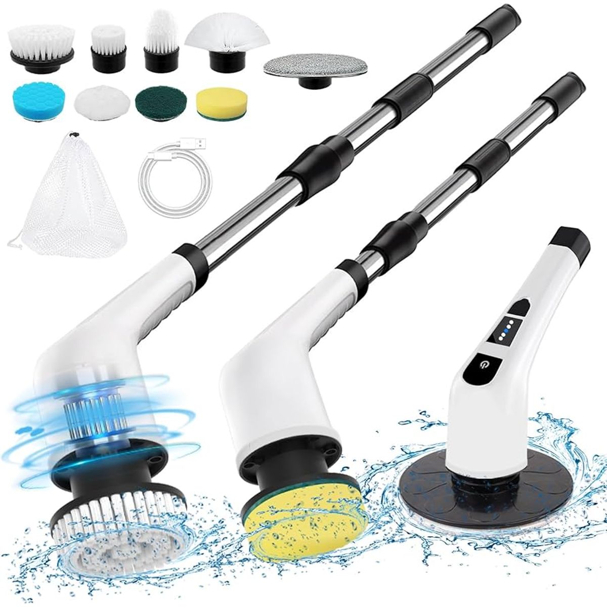 GENERICO - CEPILLO LIMPIADOR ELECTRICO DE LIMPIEZA GIRATORIO 9EN1 PRIME