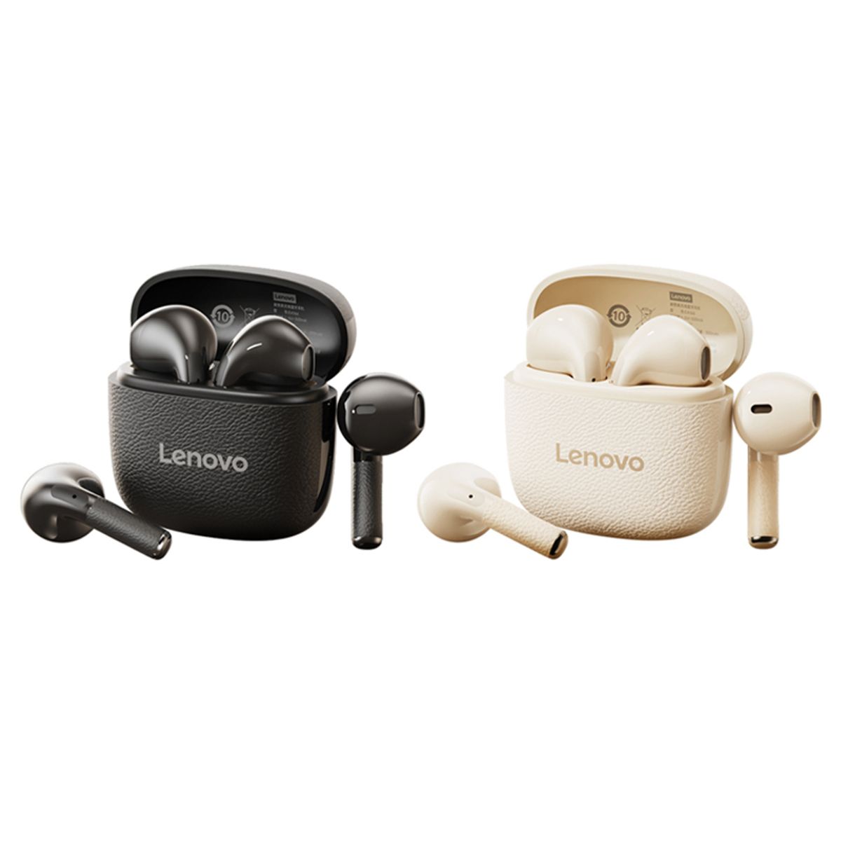 LENOVO - Set 2 Audífonos Lenovo Clip TA166 TWS Bluetooth 54 Negro y Blanco