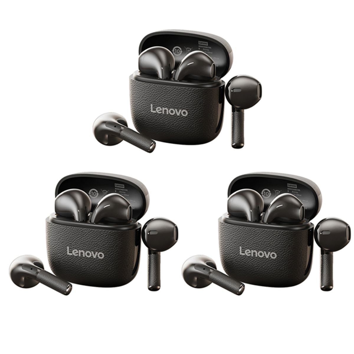 LENOVO - Set 3 Audífonos Lenovo Clip TA166 TWS Bluetooth 54 Negro