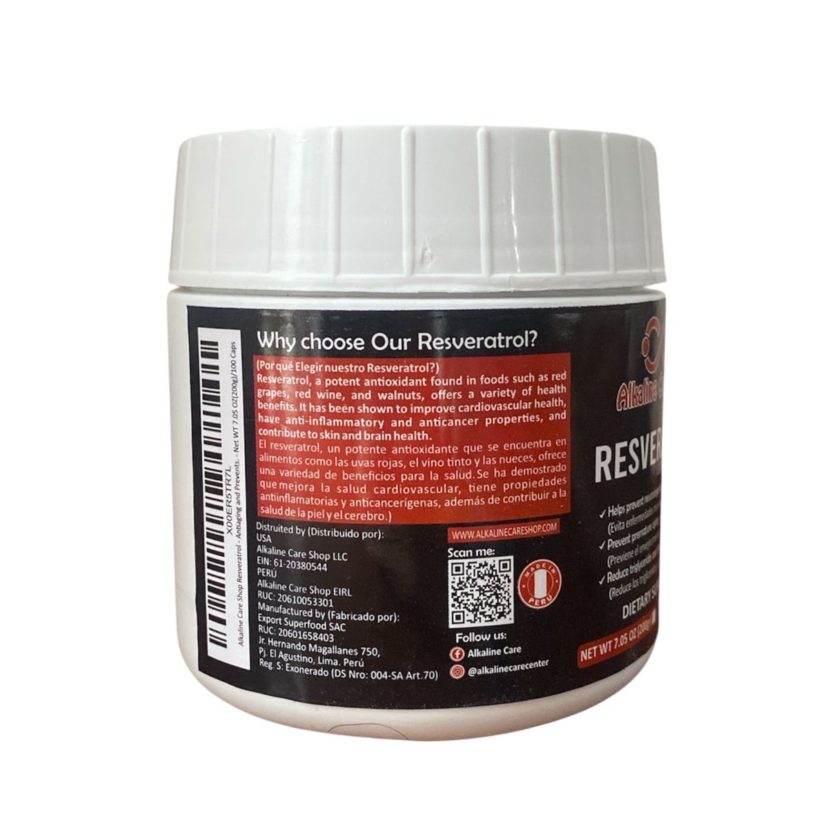 ALKALINE CARE - Resveratrol Complex 200gr Alkaline Care