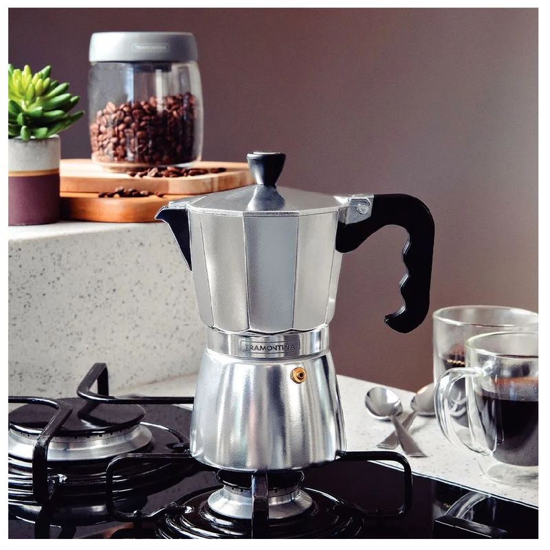TRAMONTINA - Cafetera Expresso Italiana Gris 320 Ml Tramontina