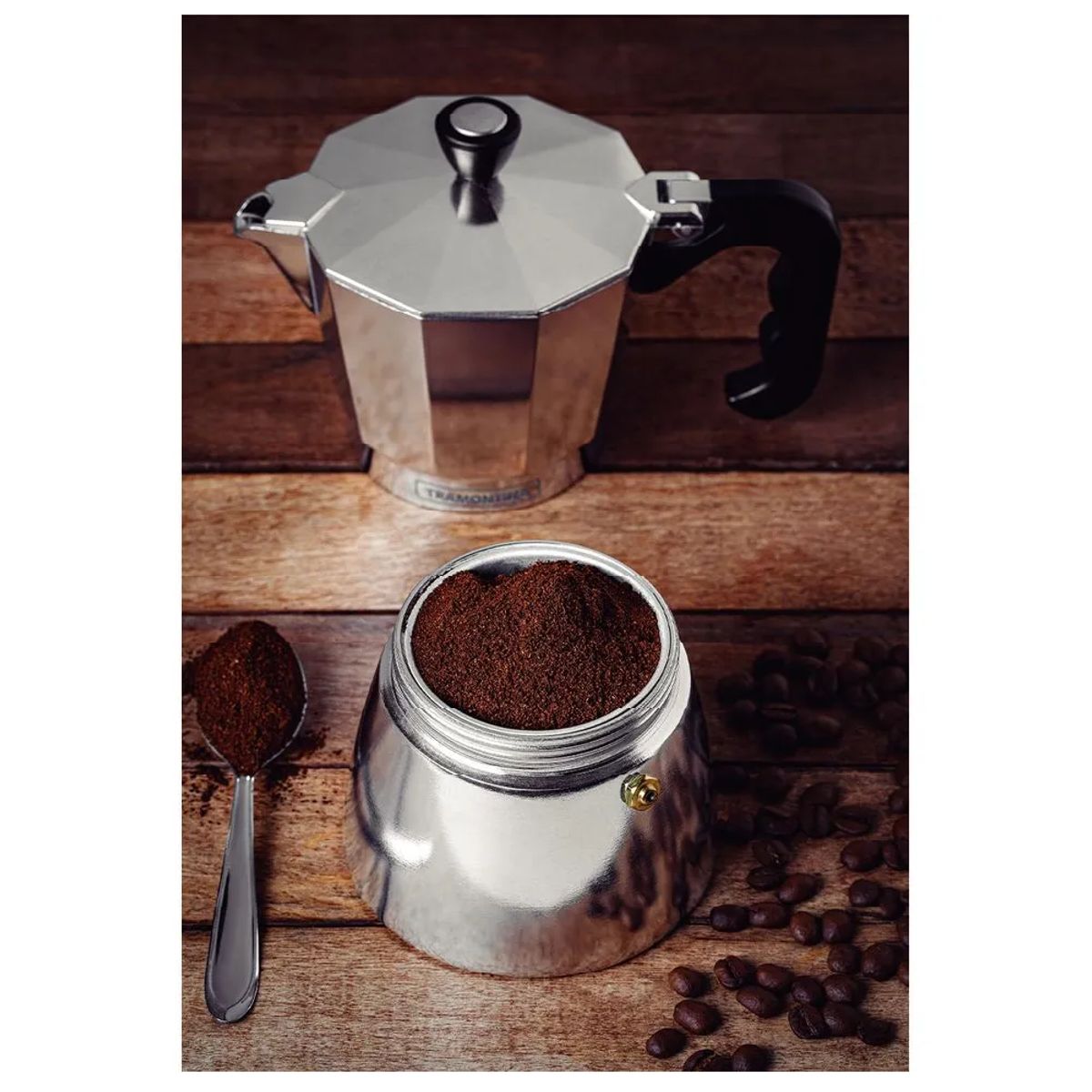 TRAMONTINA - Cafetera Expresso Italiana Gris 320 Ml Tramontina