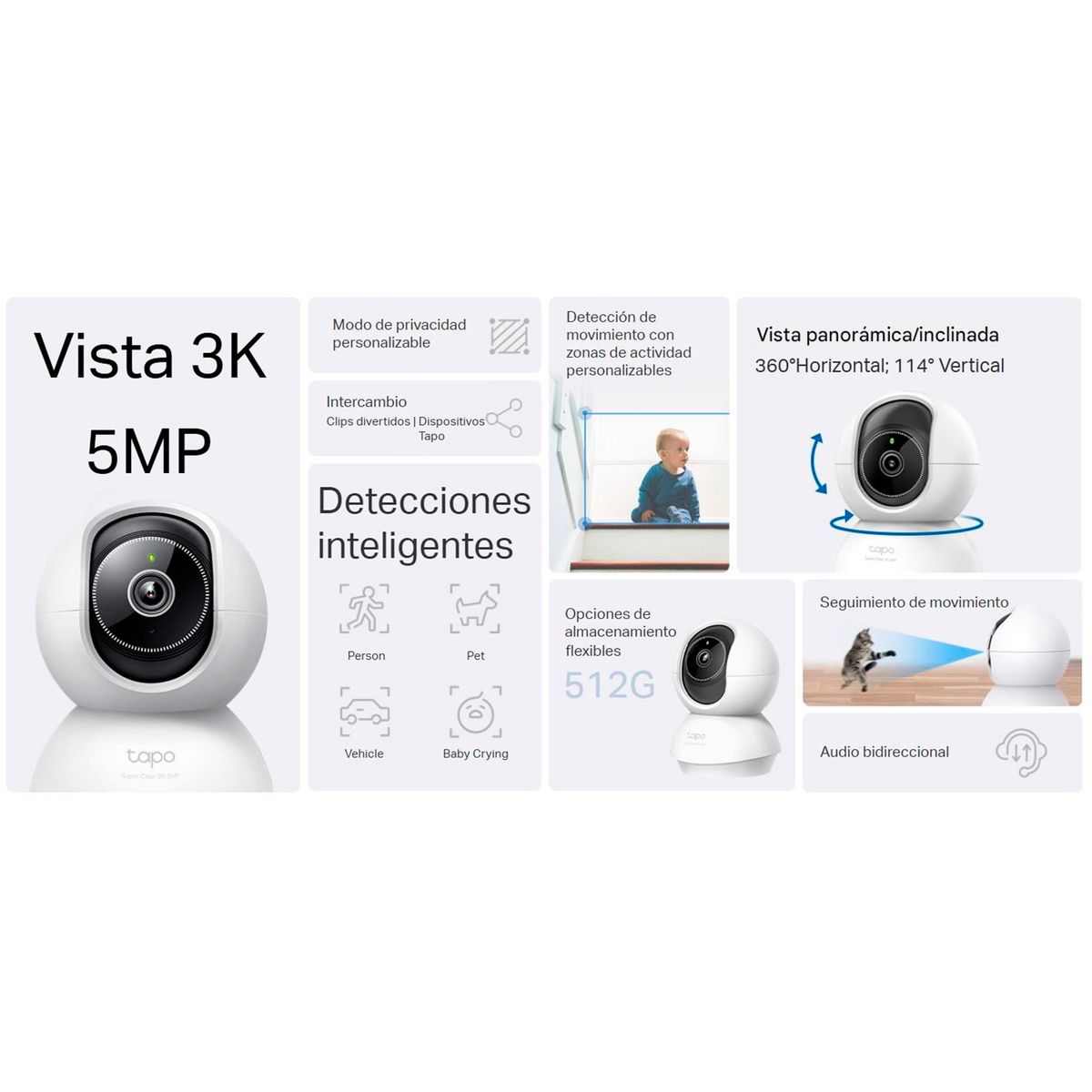 TP LINK - Cámara Seguridad Tp-Link Tapo C230 3K Wifi Audio bidireccional Detección IA