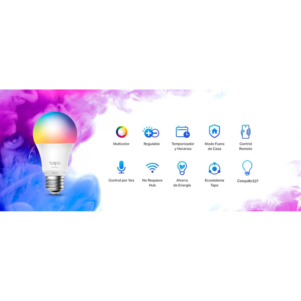 TP LINK - Foco Inteligente Tapo L530E 2pack Multicolor Regulable Control por Voz