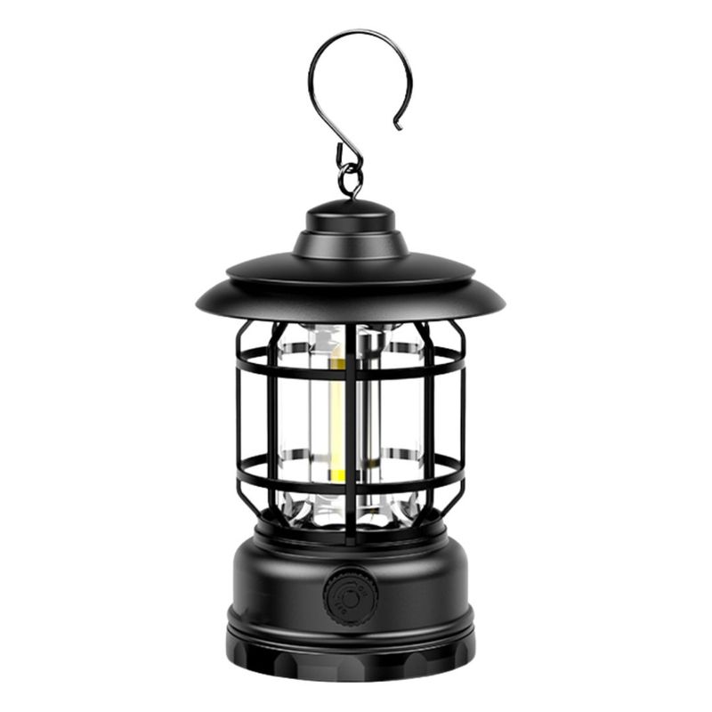 GENERICO - Lámpara Retro LED para Camping 800 mAh con Gancho IPX4 N