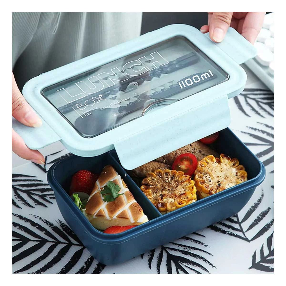 GENERICO - Pack2 Taper Hermetico con Divisiones Azul Y+Regalo Agendita