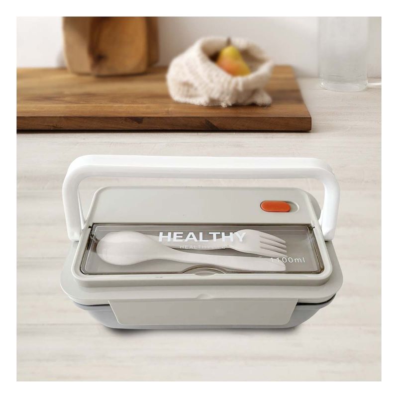 GENERICO - Pack4 Fiambrera de Plastico con Compartimentos 1100ml Plomo