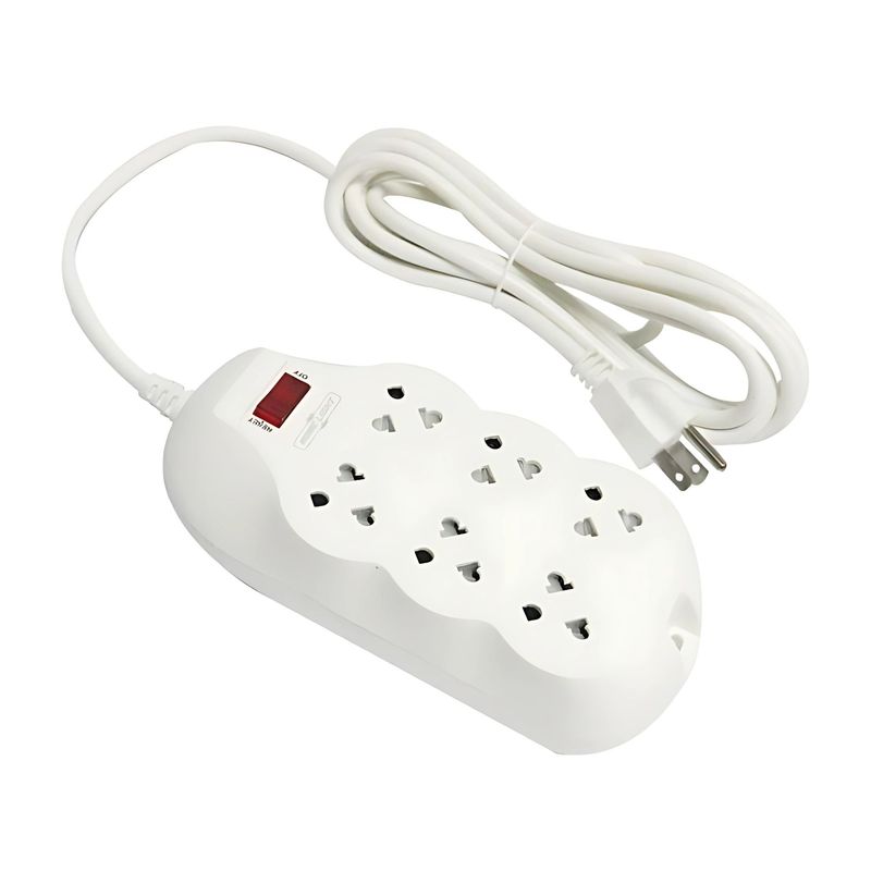 HOME LIGHT - extensión electrica Supresor de picos, 6 Tomas Home Light