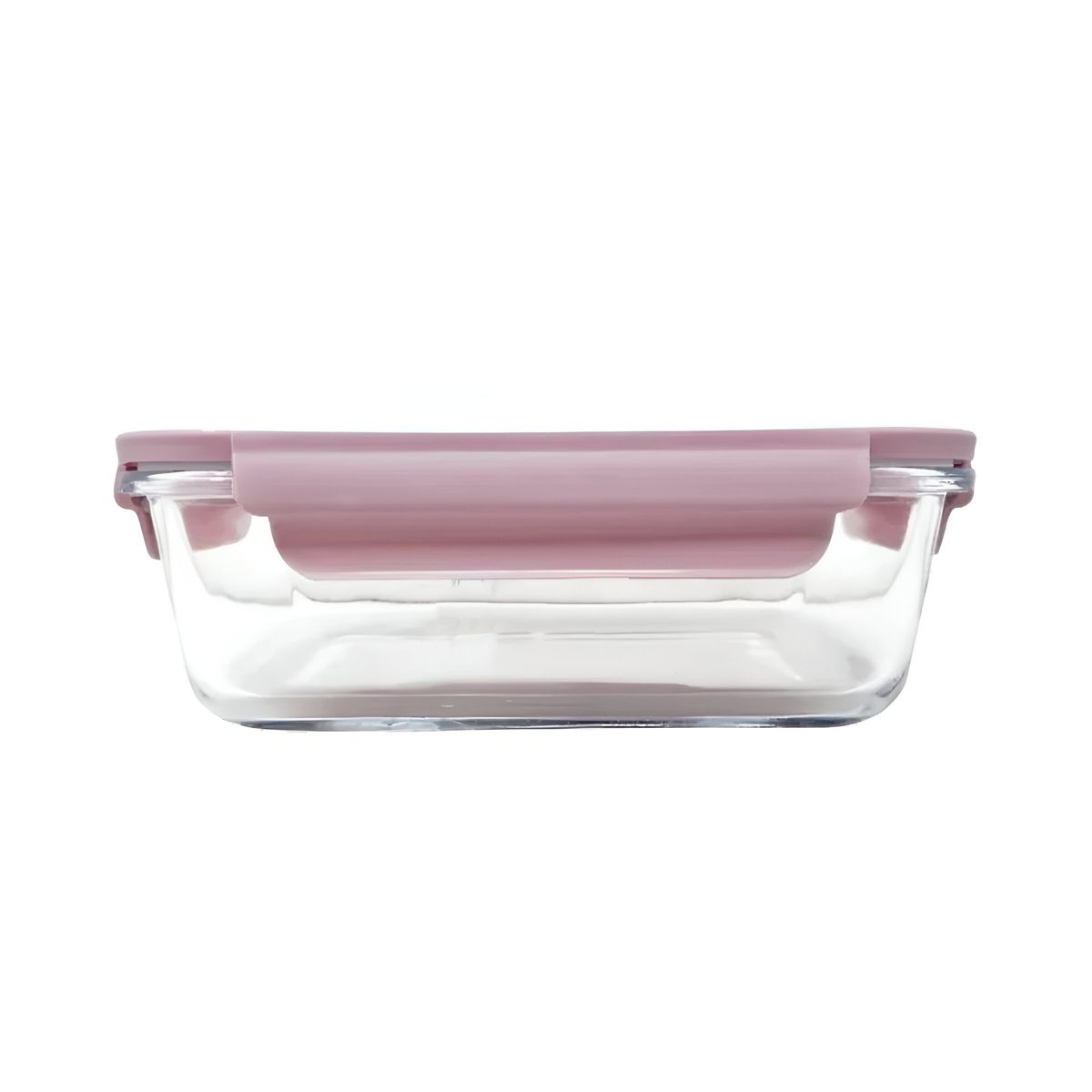 GENERICO - Taper Resistente de Vidrio de 410ml con Tapa Rosado