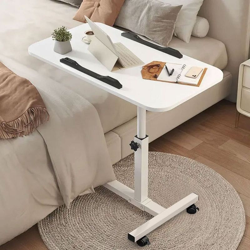 HOGARMAS - Mesa Foster con Ruedas Inclinable y Ajustable Blanco