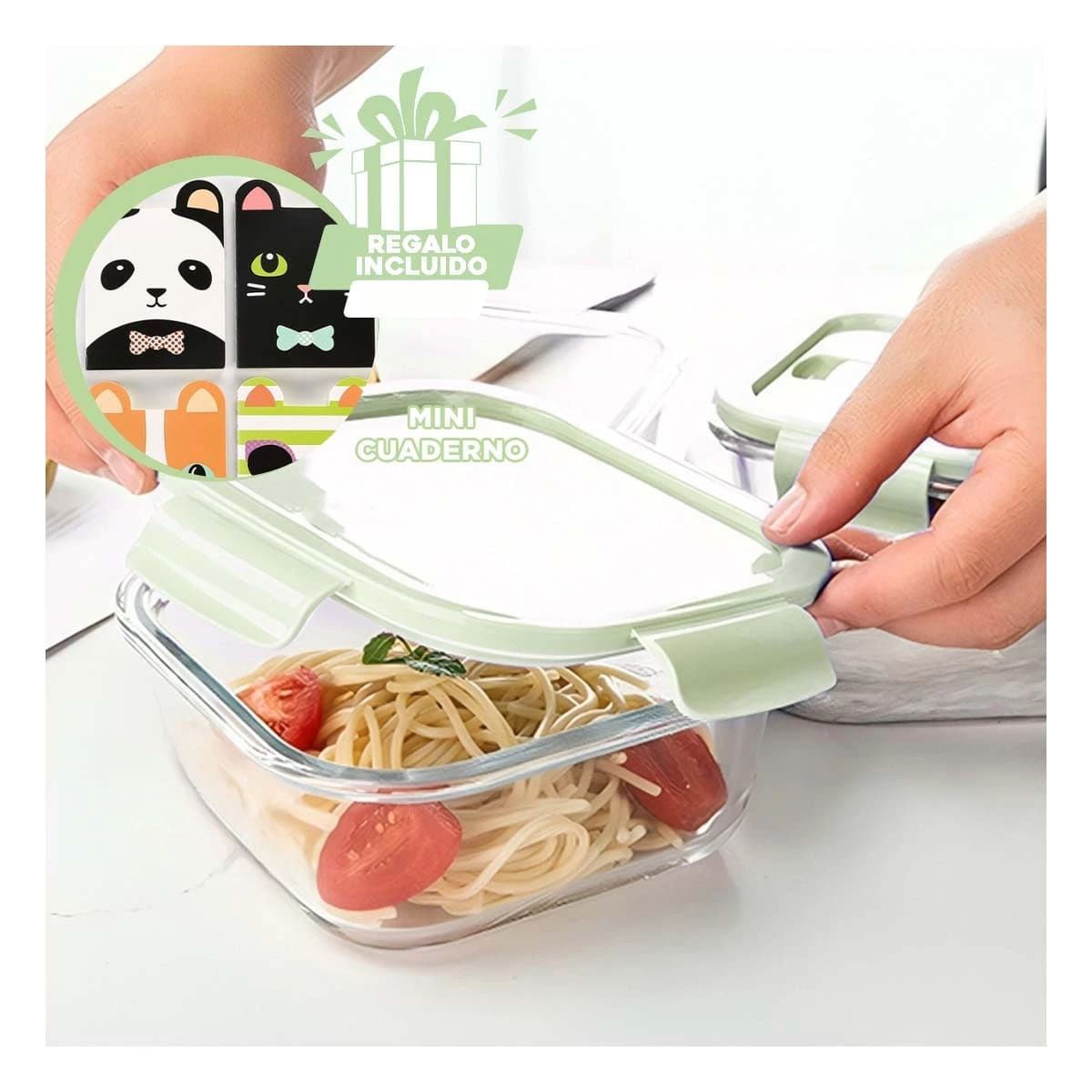 GENERICO - Taper Individual de Alimentos Verde 410ml Y+Regalo Agendita