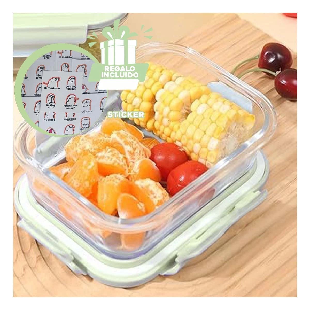 GENERICO - Taper con Ajuste Hermetico Verde 410ml Y+Regalo Stickers