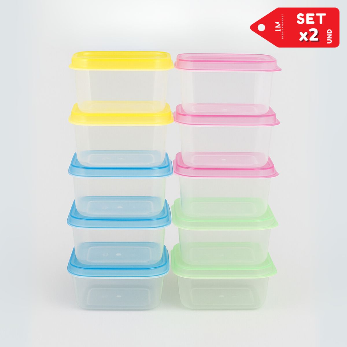 INSPIRA - Contenedor Frasco Mini con Tapa Multiusos 5 x 4 x 3 cm Set x10