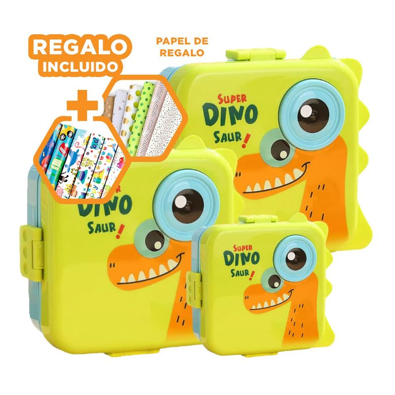 GENERICO - Pack12 Lonchera Inicio Clases en Verde Y+Papel de Regalo