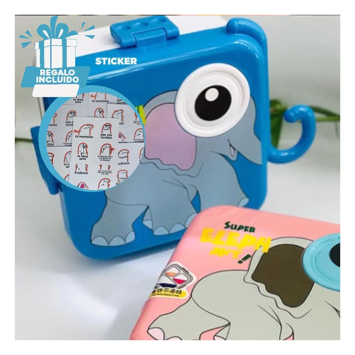 GENERICO - Taper para Comida Versatil en Azul Y+Regalo Stickers