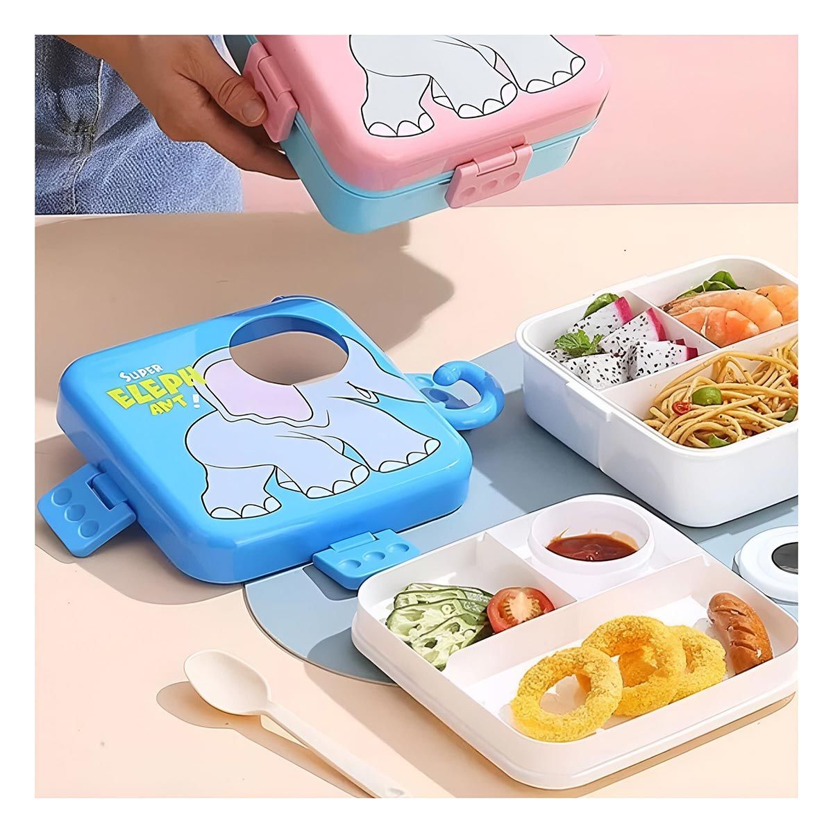 GENERICO - Taper para Comida Versatil en Azul Y+Regalo Stickers