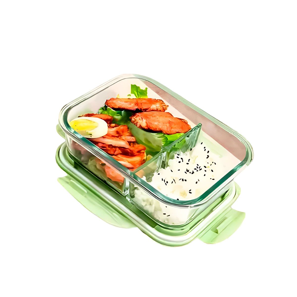 GENERICO - Fiambrera para Comida de Tapa Verde Y+Post-it Adhesivos