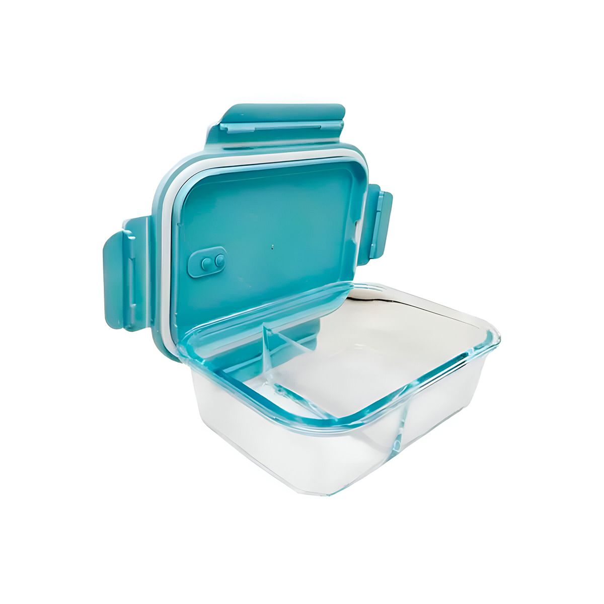 GENERICO - Taper Practico con 2 Divisiones Util con Tapa Celeste