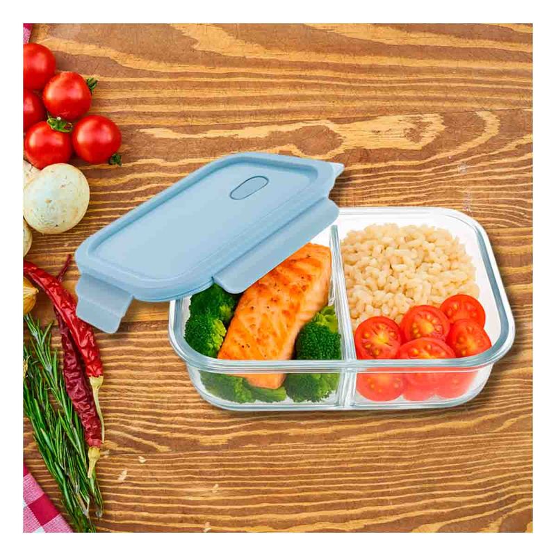 GENERICO - Pack12 Lonchera Ergonomico Util para Regrigerio Tapa Celeste