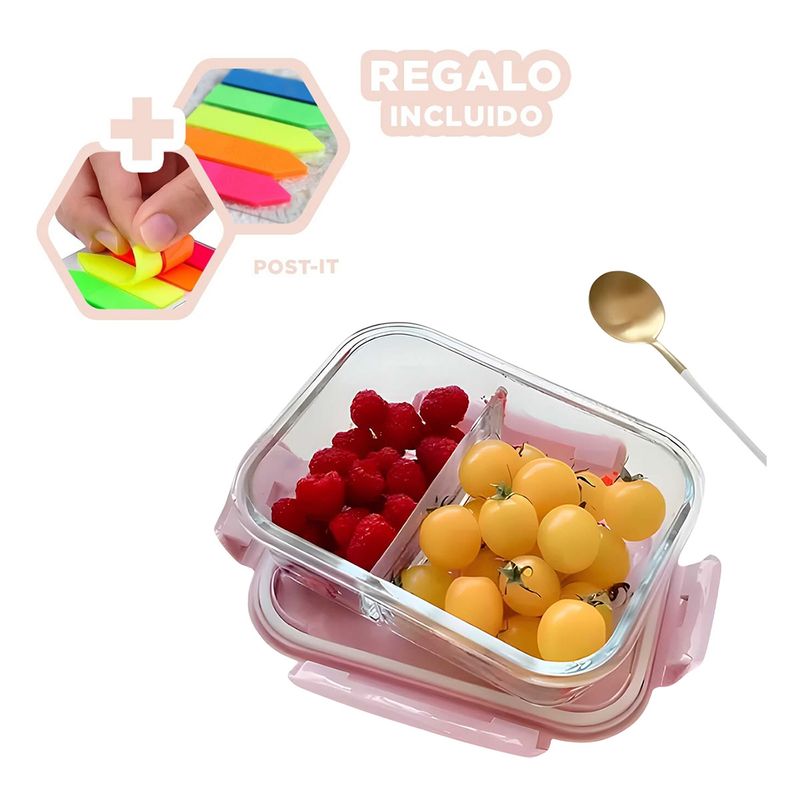 GENERICO - Pack4 Taper Hermetico de Tapa Rosado Y+Banderitas Adhesivas