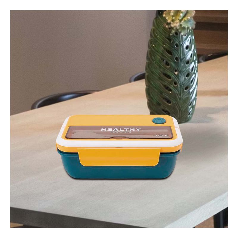 GENERICO - Pack4 Fiambrera de Plastico con Compartimentos 1100ml Azul