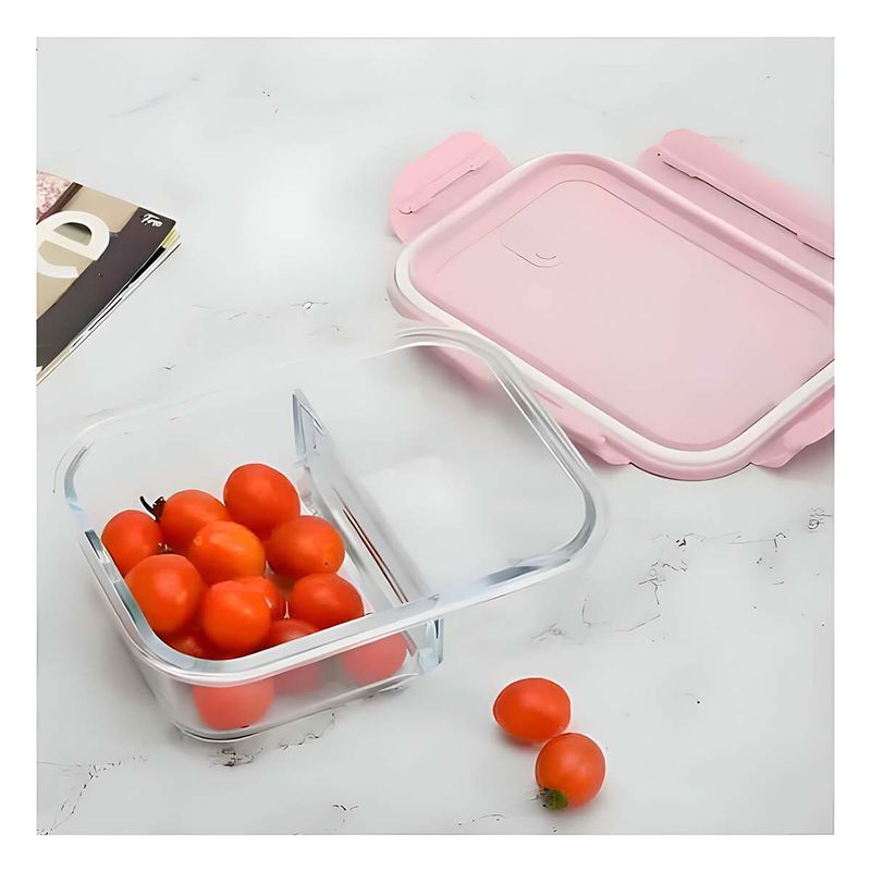 GENERICO - Pack12 Lonchera Ergonomico Util para Regrigerio Tapa Rosado