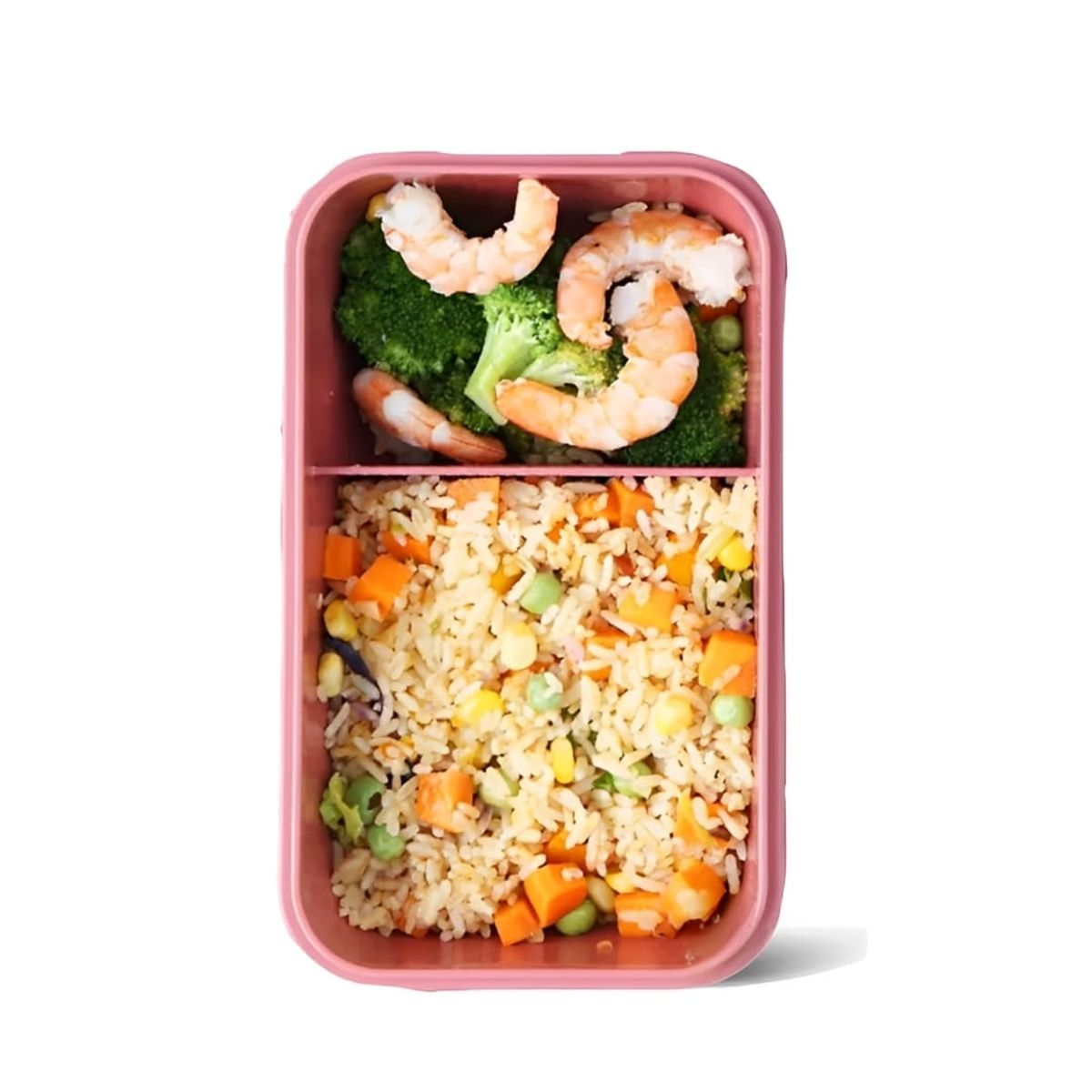 GENERICO - Taper de Plastico 1100ml con Cubiertos en Color Rosado