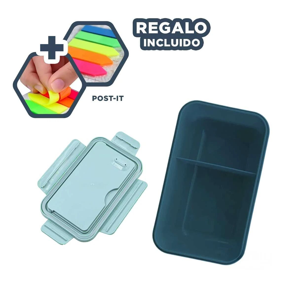 GENERICO - Pack4 Taper para Almuerzo Azul Y+Banderitas Adhesivas