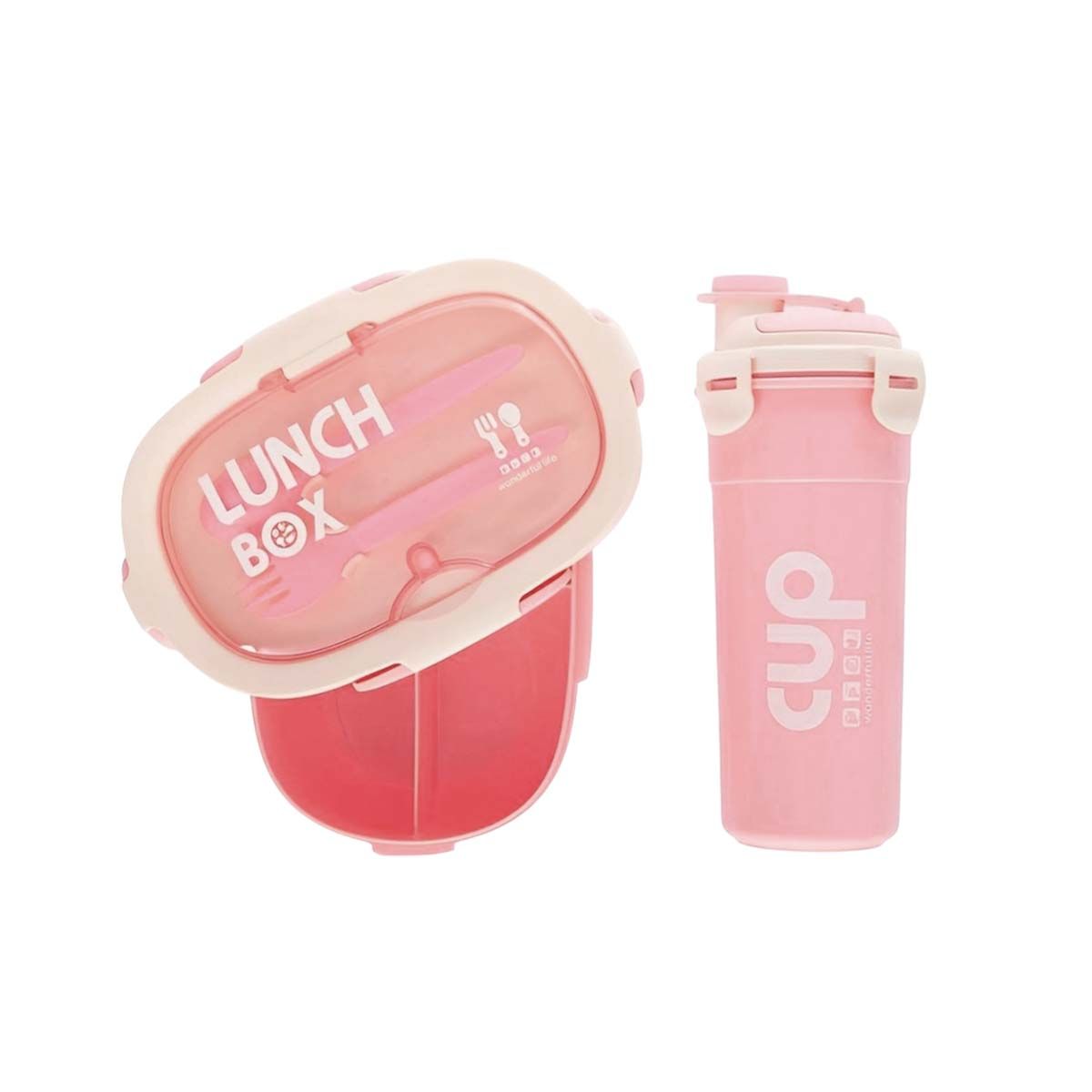 GENERICO - Taper y Recipiente para Bebidas Rosado Y+Regalo Stickers