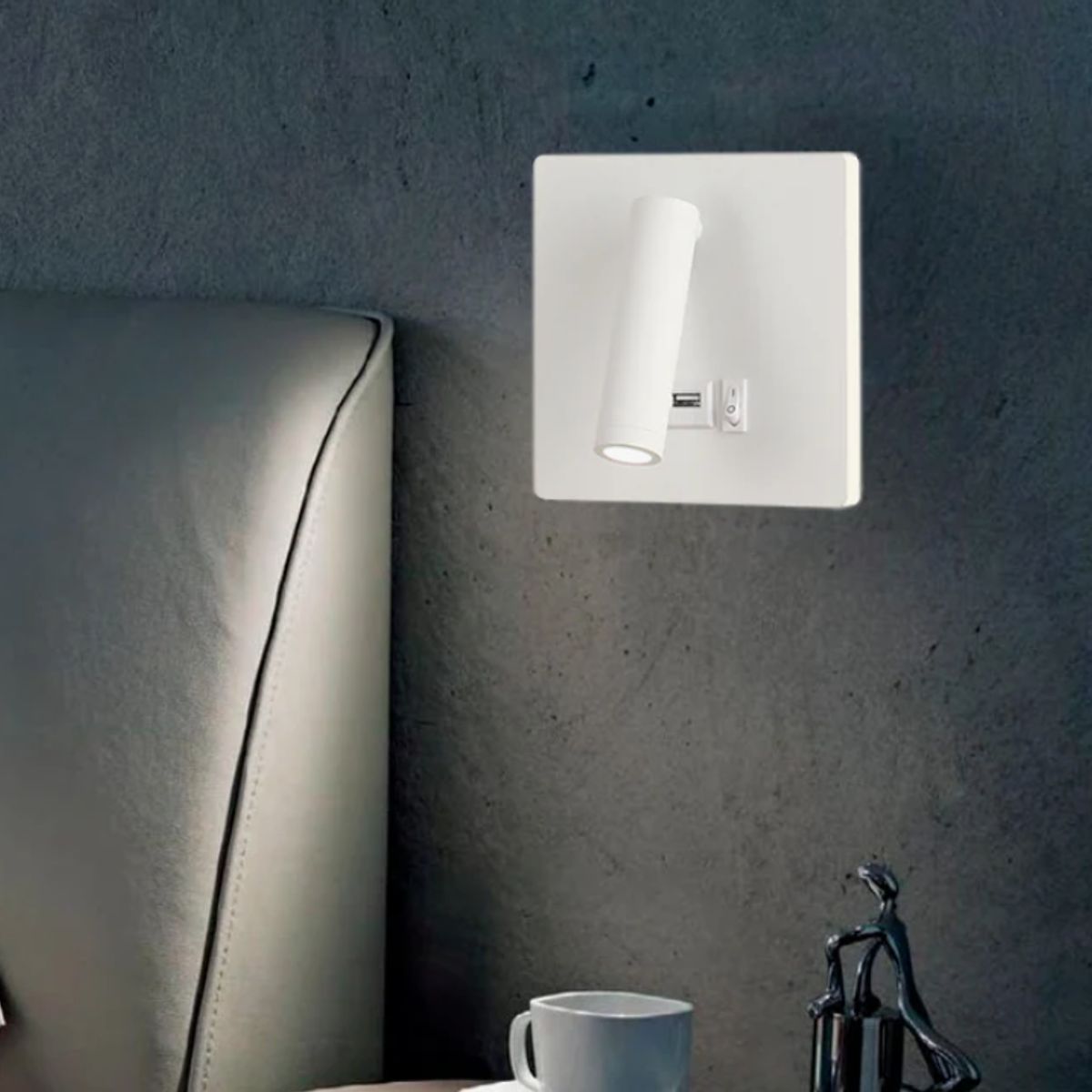 GENERICO - Aplique Lampara de Interior White Led + Cargador Tipo C