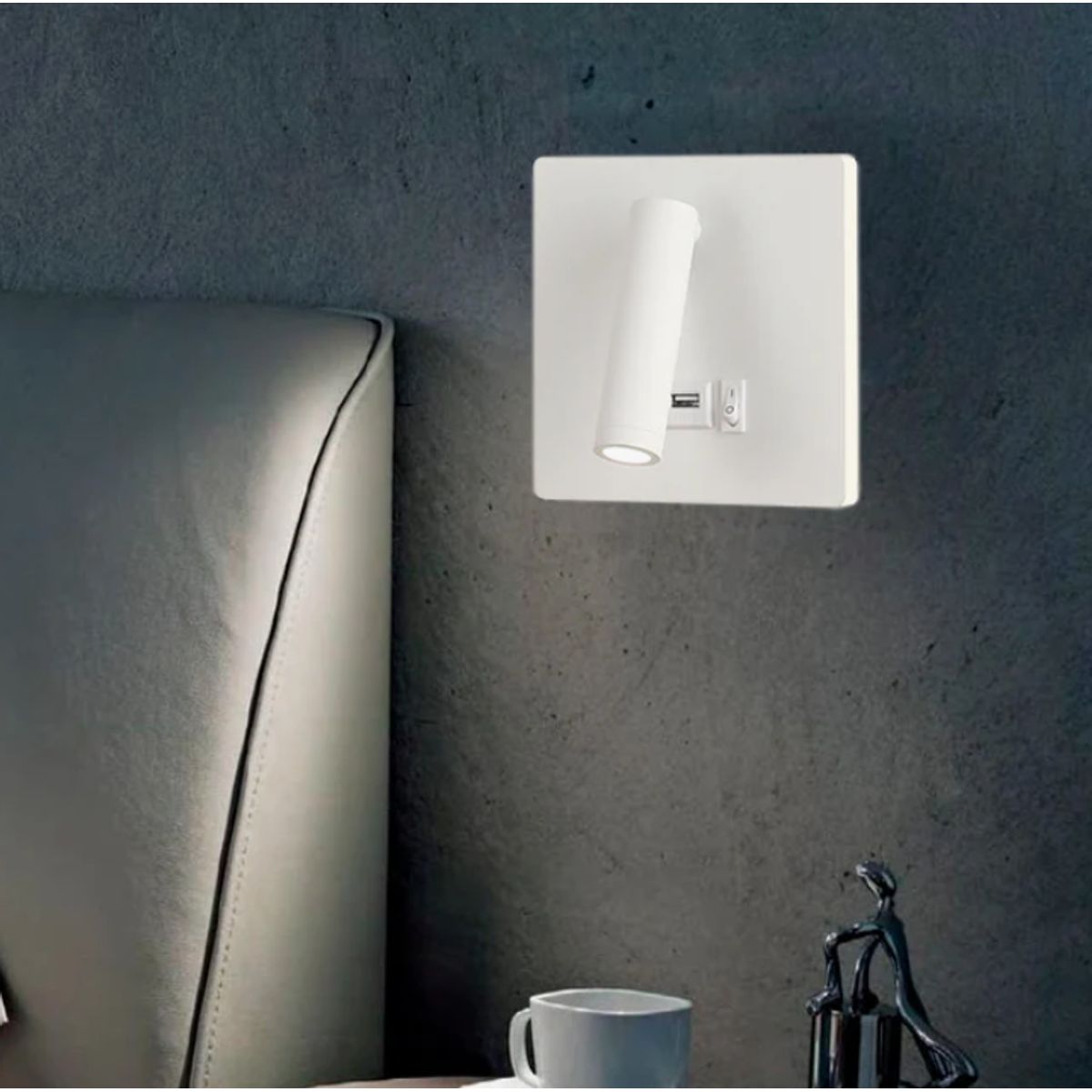 GENERICO - Aplique Lampara de Interior White Led + Cargador Tipo C