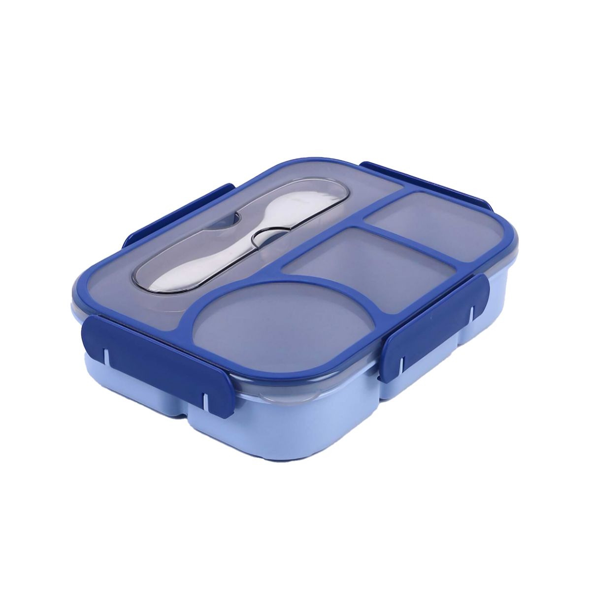 GENERICO - Pack6 Fiambrera con Cubiertos Azul Y+Papel de Regalo