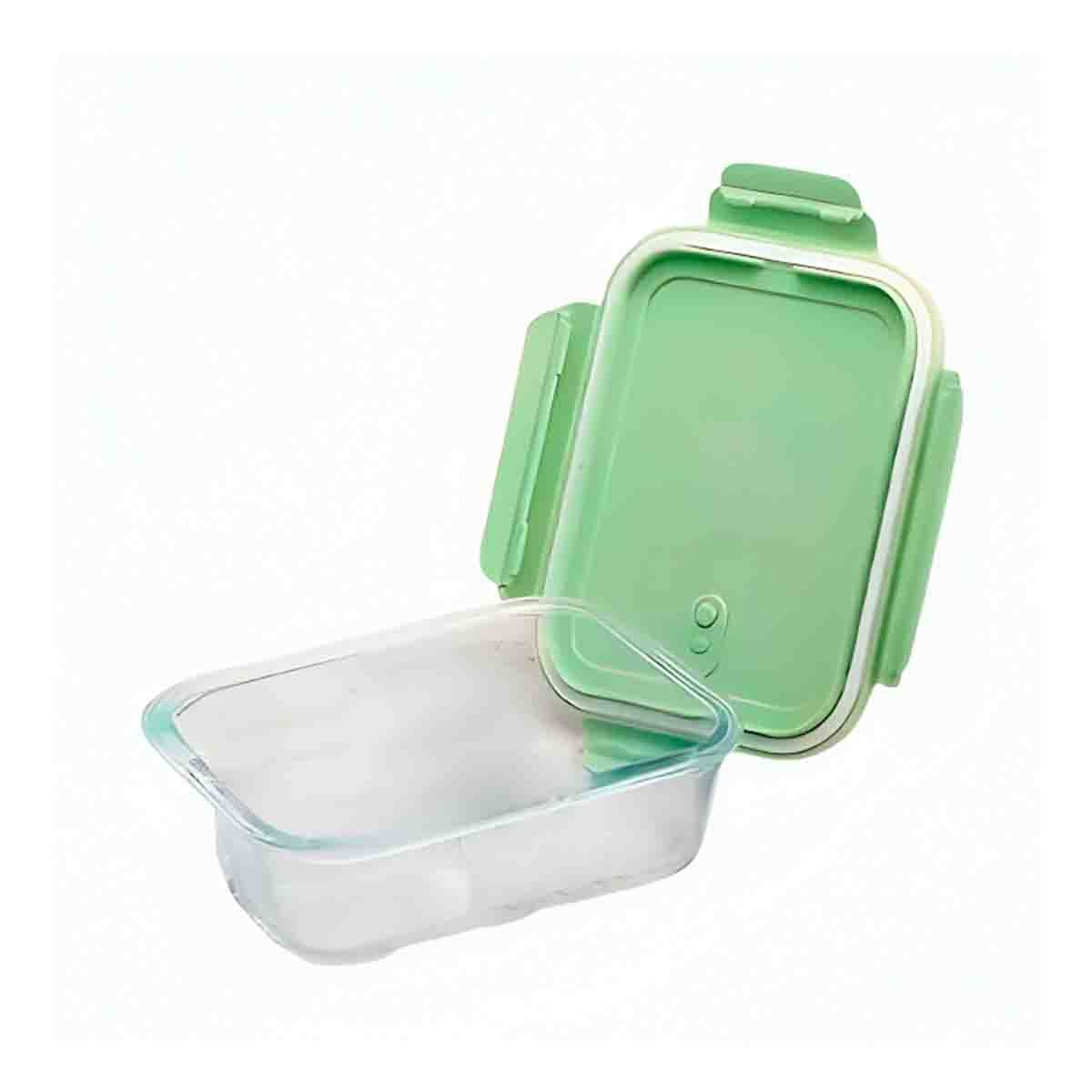 GENERICO - Taper Resistente de Vidrio de 1040ml con Tapa de Verde