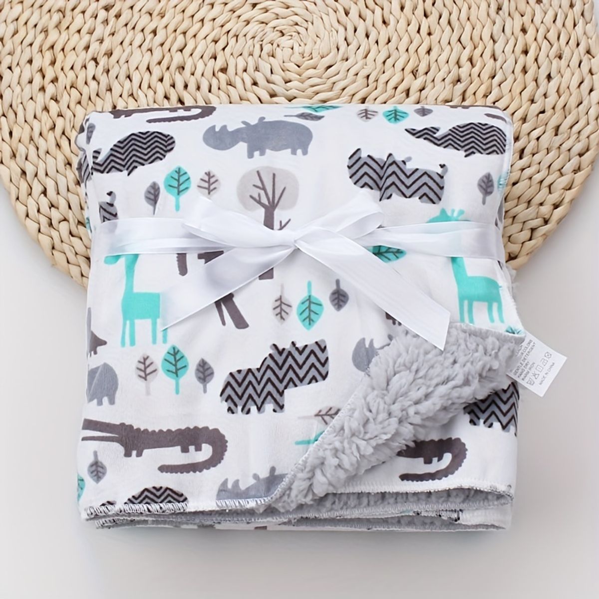 Manta Doble Estampado de Dibujos Animados  Para Bebés - Gris, marca VATYERTY - Foto 2