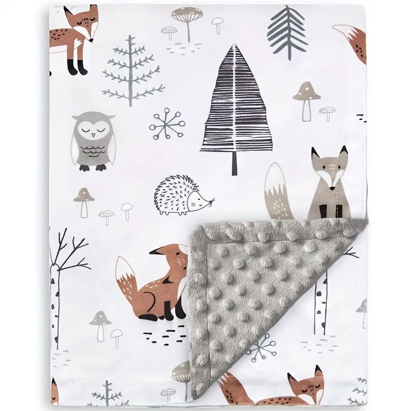 VATYERTY - Manta de bebé con Estampado de Animales - Gris