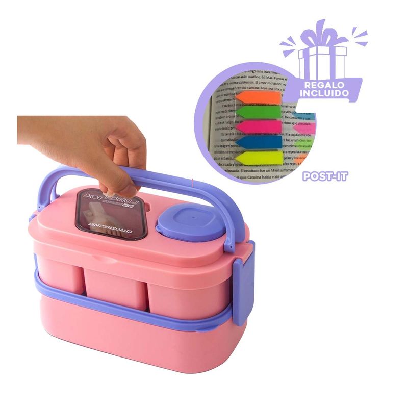 GENERICO - Pack4 Taper de 2 Niveles Portatil Ros Y+Banderitas Adhesivas