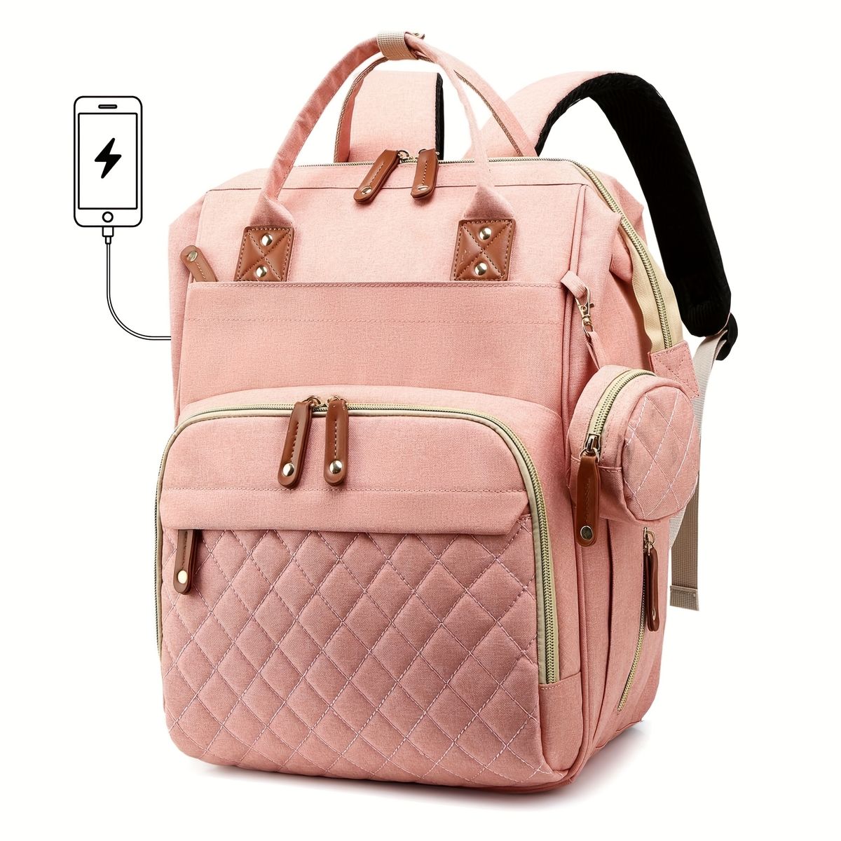 VATYERTY - Mochila Maternal Impermeable con Accesorios - Rosada