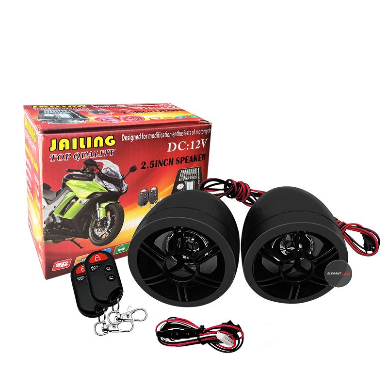 JET - Radio Alarma Para Moto +2 Controles +2Parlantes Bt Mp3