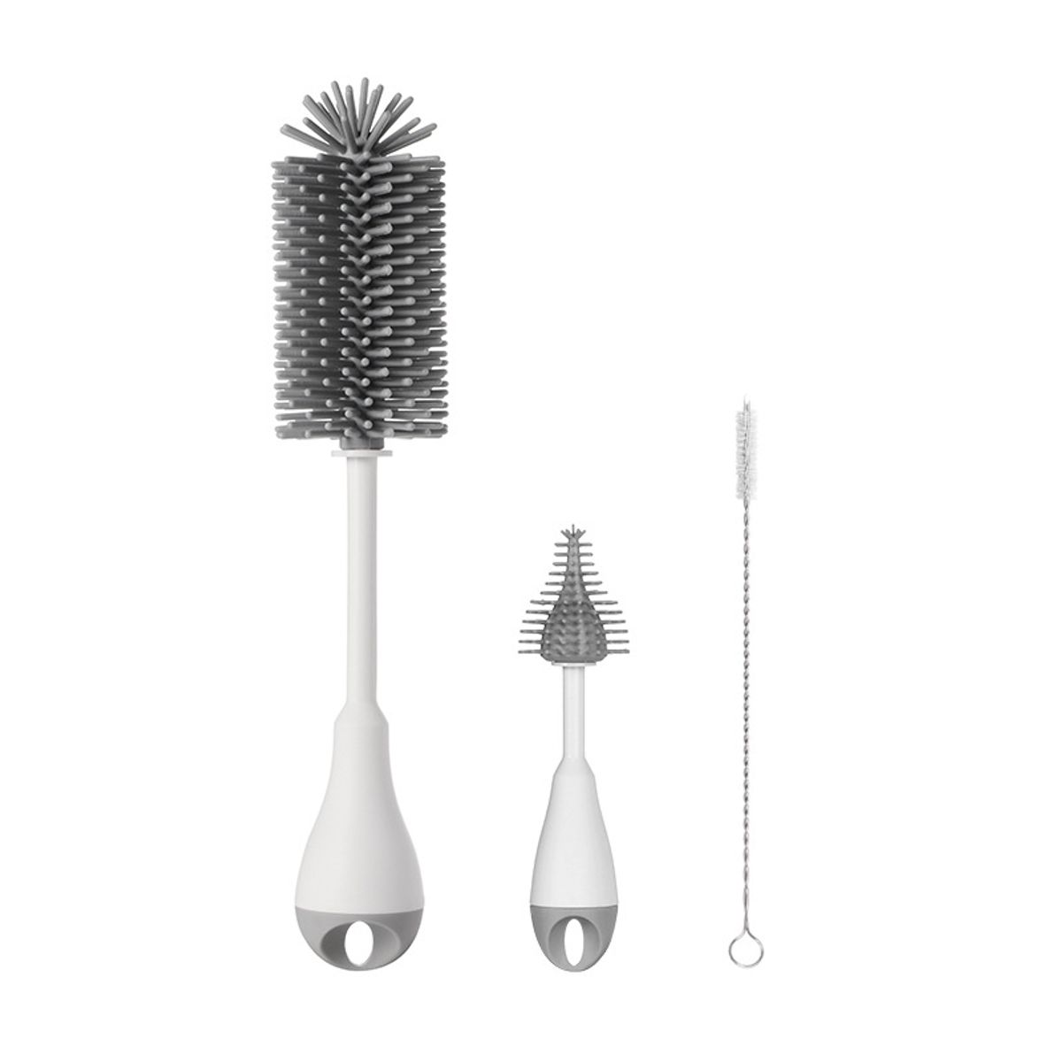 VATYERTY - Juego Cepillos Limpieza Silicona 3 Botellas Mamaderas - Gris