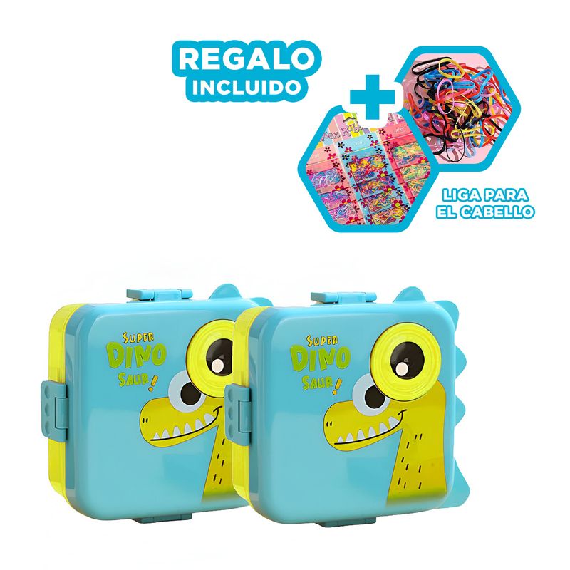 GENERICO - Pack4 Taper Infantil Plastico 1600ml Celes Y+Ligas de Regalo