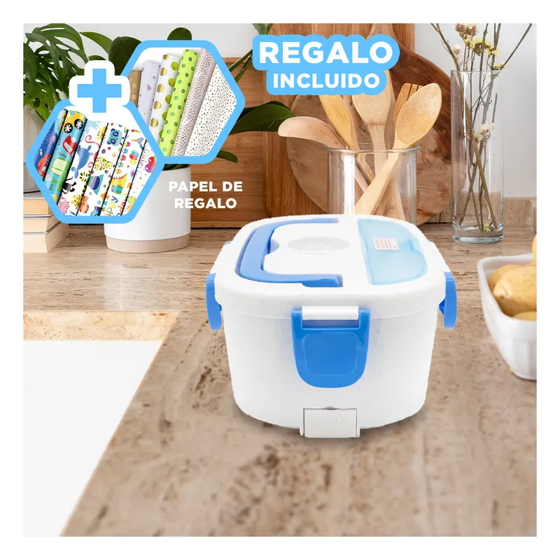 GENERICO - Taper Termico en Color Celeste Y+Papel de Regalo