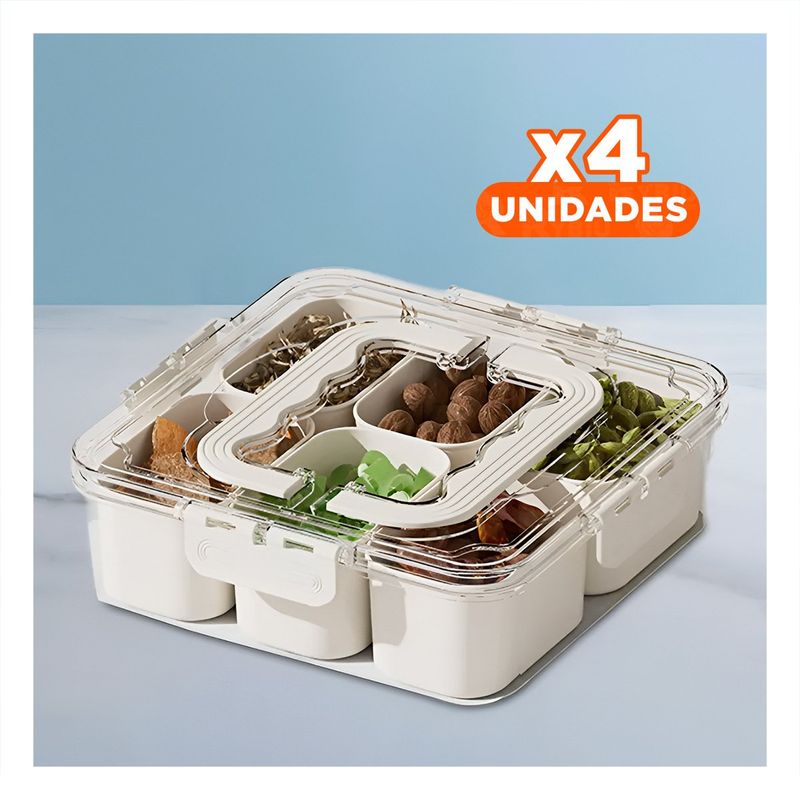 RYBIU IMPORT - Pack4 Contenedor Compacto con Separadores Y+Regalo Stickers